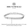 Bruno Magli Mens Domenico 1/2 Carat Lab Grown Diamond Bracelet In Sterling Silver, 8 Inches Image-2