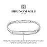 Bruno Magli Mens Carlo 1/10 Carat Lab Grown Diamond Bracelet In Sterling Silver, 8 Inches Image-2