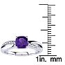 3/4ct Cushion Cut Amethyst and Diamond Ring In 10K White Gold Image-4