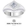 Bruno Magli Mens 1 1/2 Carat Princess Cut Lab Grown Diamond Ring In Sterling Silver Image-1