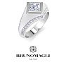 Bruno Magli Mens 1 1/2 Carat Princess Cut Lab Grown Diamond Ring In Sterling Silver Image-5