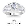 Bruno Magli Mens 1 1/2 Carat Oval Shape Lab Grown Diamond Ring In Sterling Silver Image-1