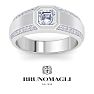 Bruno Magli Mens 1 1/2 Carat Asscher Cut Lab Grown Diamond Ring In Sterling Silver Image-1