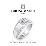 Bruno Magli Mens 1 1/2 Carat Asscher Cut Lab Grown Diamond Ring In Sterling Silver Image-3