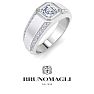 Bruno Magli Mens 1 1/2 Carat Asscher Cut Lab Grown Diamond Ring In Sterling Silver Image-5