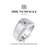 Bruno Magli Mens 1 1/2 Carat Emerald Cut Lab Grown Diamond Ring In Sterling Silver Image-3