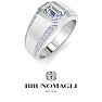 Bruno Magli Mens 1 1/2 Carat Emerald Cut Lab Grown Diamond Ring In Sterling Silver Image-5