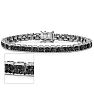 2 Carat Black Diamond Tennis Bracelet I, 7 Inches. Fiery Amazing Diamonds In A Fabulous Solid Silver Bracelet! Image-1