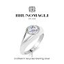 Bruno Magli Mens 1 Carat Round Shape Lab Grown Diamond Solitaire Ring In Sterling Silver Image-3