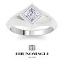 Bruno Magli Mens 1 Carat Princess Cut Lab Grown Diamond Solitaire Ring In Sterling Silver Image-1