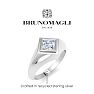 Bruno Magli Mens 1 Carat Princess Cut Lab Grown Diamond Solitaire Ring In Sterling Silver Image-3