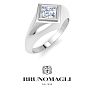 Bruno Magli Mens 1 Carat Princess Cut Lab Grown Diamond Solitaire Ring In Sterling Silver Image-5
