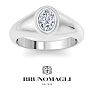 Bruno Magli Mens 1 Carat Oval Shape Lab Grown Diamond Solitaire Ring In Sterling Silver Image-1