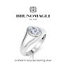 Bruno Magli Mens 1 Carat Oval Shape Lab Grown Diamond Solitaire Ring In Sterling Silver Image-3
