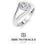 Bruno Magli Mens 1 Carat Oval Shape Lab Grown Diamond Solitaire Ring In Sterling Silver Image-5