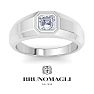 Bruno Magli Mens 1 Carat Asscher Cut Lab Grown Diamond Solitaire Ring In Sterling Silver Image-1