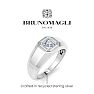 Bruno Magli Mens 1 Carat Asscher Cut Lab Grown Diamond Solitaire Ring In Sterling Silver Image-3