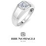 Bruno Magli Mens 1 Carat Asscher Cut Lab Grown Diamond Solitaire Ring In Sterling Silver Image-5