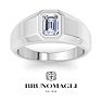 Bruno Magli Mens 1 Carat Emerald Cut Lab Grown Diamond Solitaire Ring In Sterling Silver Image-1