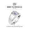 Bruno Magli Mens 1 Carat Emerald Cut Lab Grown Diamond Solitaire Ring In Sterling Silver Image-3
