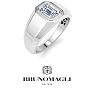 Bruno Magli Mens 1 Carat Emerald Cut Lab Grown Diamond Solitaire Ring In Sterling Silver Image-5