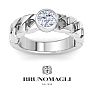 Bruno Magli Mens 1 Carat Round Shape Lab Grown Diamond Bezel Set Solitaire Ring In Sterling Silver Image-1