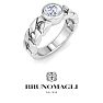 Bruno Magli Mens 1 Carat Round Shape Lab Grown Diamond Bezel Set Solitaire Ring In Sterling Silver Image-5