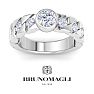 Bruno Magli Mens 2 Carat Round Shape Lab Grown Diamond Bezel Set Solitaire Ring In Sterling Silver Image-1