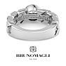 Bruno Magli Mens 3 Carat Round Shape Lab Grown Diamond Bezel Set Solitaire Ring In Sterling Silver Image-7