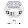Bruno Magli Mens 1 Carat Lab Grown Diamond Cluster Ring In Sterling Silver Image-1