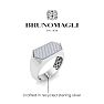 Bruno Magli Mens 1 Carat Lab Grown Diamond Cluster Ring In Sterling Silver Image-3