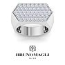 Bruno Magli Mens 2 Carat Lab Grown Diamond Cluster Ring In Sterling Silver Image-1