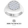 Bruno Magli Mens 1 Carat Round Lab Grown Diamond Cluster Ring In Sterling Silver Image-1