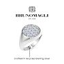 Bruno Magli Mens 1 Carat Round Lab Grown Diamond Cluster Ring In Sterling Silver Image-3