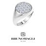 Bruno Magli Mens 1 Carat Round Lab Grown Diamond Cluster Ring In Sterling Silver Image-5