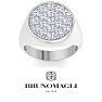 Bruno Magli Mens 2 Carat Round Lab Grown Diamond Cluster Ring In Sterling Silver Image-1