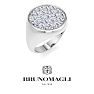 Bruno Magli Mens 2 Carat Round Lab Grown Diamond Cluster Ring In Sterling Silver Image-5