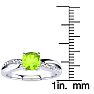 3/4ct Cushion Cut Peridot and Diamond Ring In 10K White Gold Image-4
