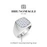 Bruno Magli Mens 1 Carat Cushion Lab Grown Diamond Cluster Ring In Sterling Silver Image-3