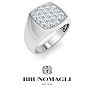 Bruno Magli Mens 1 Carat Cushion Lab Grown Diamond Cluster Ring In Sterling Silver Image-5