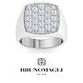 Bruno Magli Mens 2 Carat Cushion Lab Grown Diamond Cluster Ring In Sterling Silver Image-1