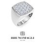 Bruno Magli Mens 2 Carat Cushion Lab Grown Diamond Cluster Ring In Sterling Silver Image-5