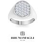 Bruno Magli Mens 1 Carat Oval Lab Grown Diamond Cluster Ring In Sterling Silver Image-1