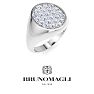Bruno Magli Mens 1 Carat Oval Lab Grown Diamond Cluster Ring In Sterling Silver Image-5