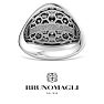 Bruno Magli Mens 1 Carat Oval Lab Grown Diamond Cluster Ring In Sterling Silver Image-7