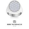 Bruno Magli Mens 2 Carat Oval Lab Grown Diamond Cluster Ring In Sterling Silver Image-1