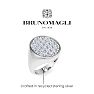 Bruno Magli Mens 2 Carat Oval Lab Grown Diamond Cluster Ring In Sterling Silver Image-3