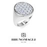 Bruno Magli Mens 2 Carat Oval Lab Grown Diamond Cluster Ring In Sterling Silver Image-5