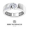 Bruno Magli Mens 1 Carat Round Shape Lab Grown Diamond Floating Ring In Sterling Silver Image-1