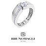 Bruno Magli Mens 1 Carat Round Shape Lab Grown Diamond Floating Ring In Sterling Silver Image-5